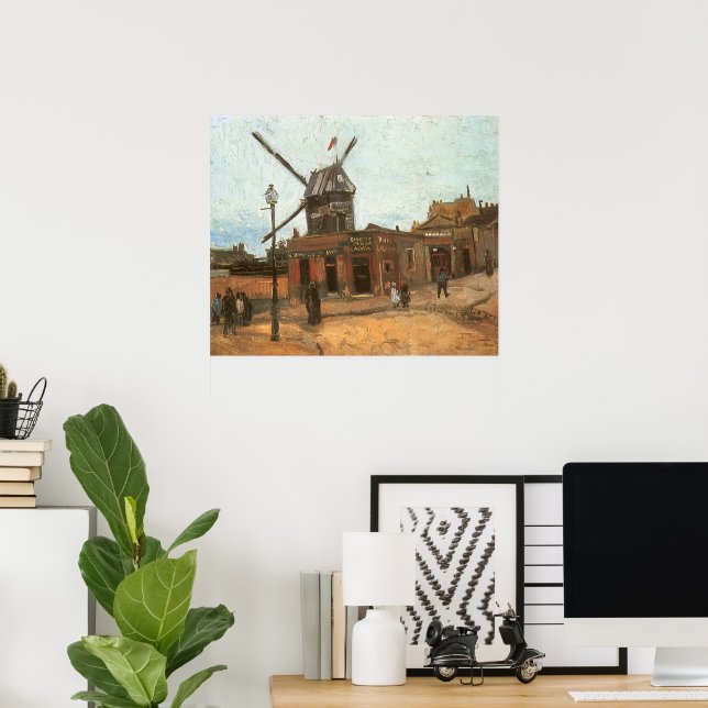 Moulin de la Galette by Vincent van Gogh, Windmill Poster (Home Office)