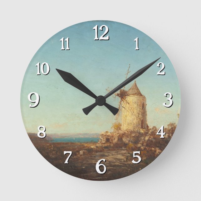 Moulin De Saint-Mitre, Près De Martigues Round Clock (Front)