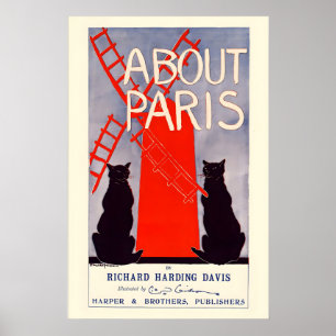 Moulin Rouge Paris Black Cats Richard Harding Poster