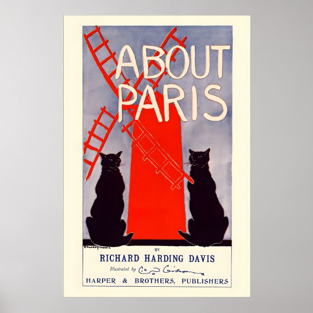 Moulin Rouge Paris Black Cats Richard Harding Poster (Front)