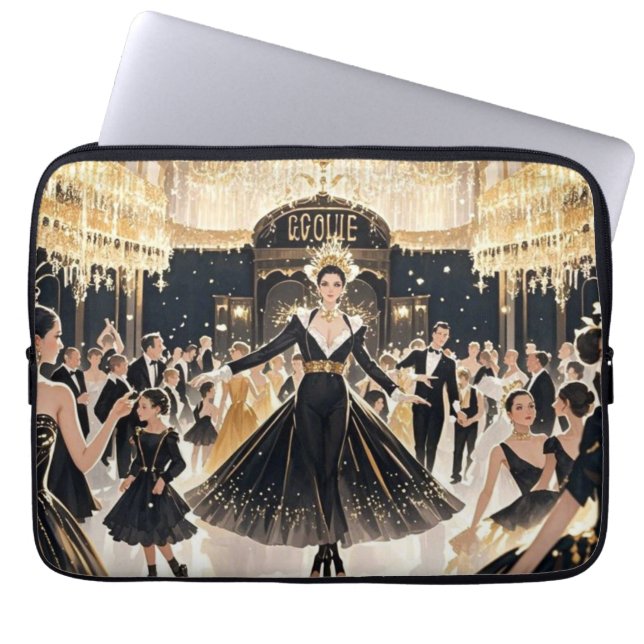 Moulin rouge style, black and gold, Rich luxury  Laptop Sleeve (Front)