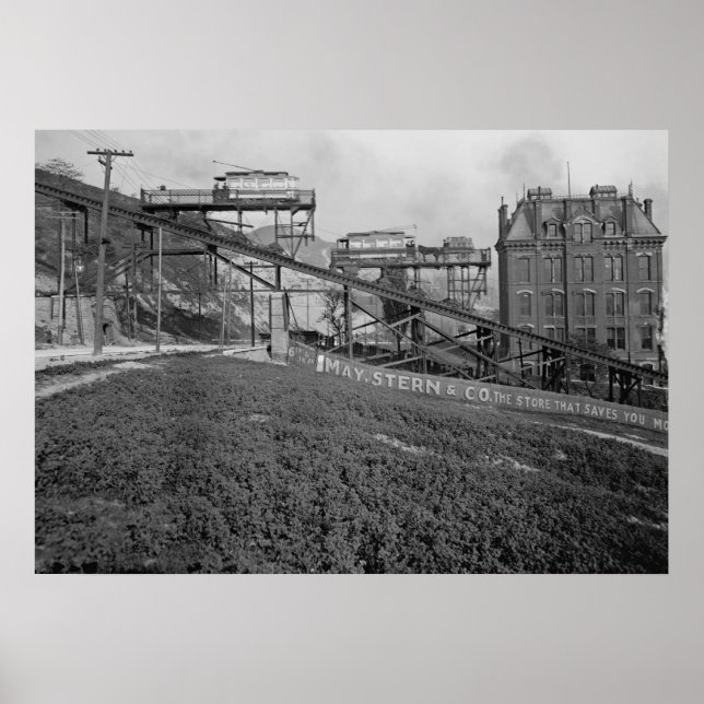 Mount Adams Inclined Railroad in Cincinnati 1905 Poster (Front)