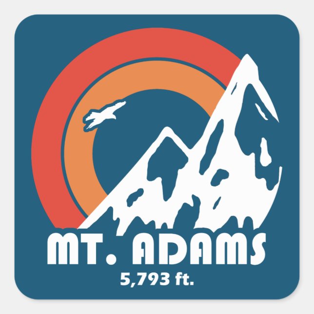 Mount Adams New Hampshire Sun Eagle Square Sticker (Front)