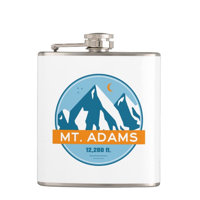 Mount Adams Washington Stars Moon Hip Flask (Front)