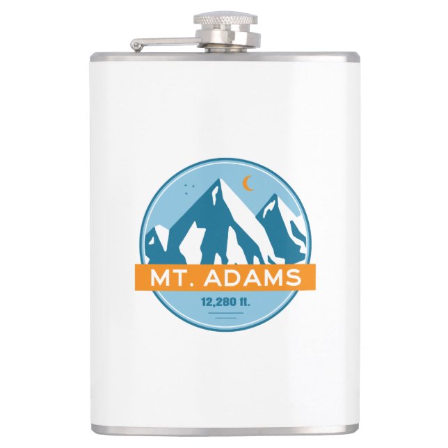 Mount Adams Washington Stars Moon Hip Flask (Front)