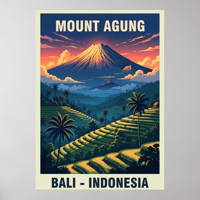 Mount Agung Bali Indonesia V03 Poster (Front)