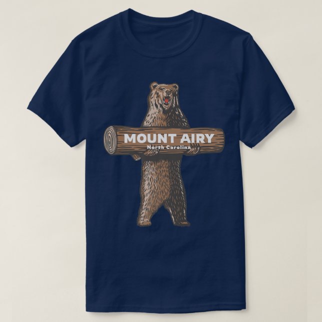 Mount Airy North Carolina NC Growling Bear Vacatio T-Shirt (Design Front)