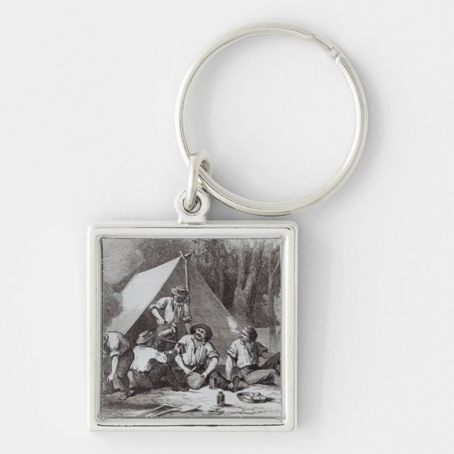Mount Alexander gold-diggers at evening mess Key Ring (Front)