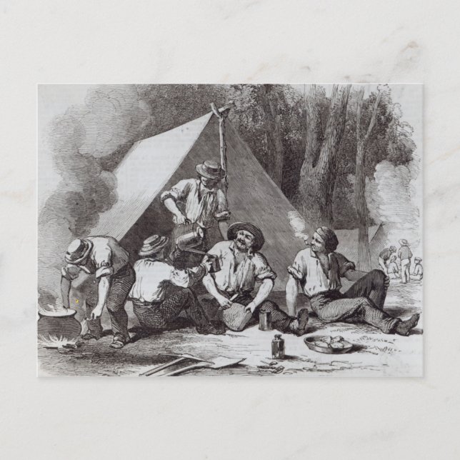 Mount Alexander gold-diggers at evening mess Postcard (Front)