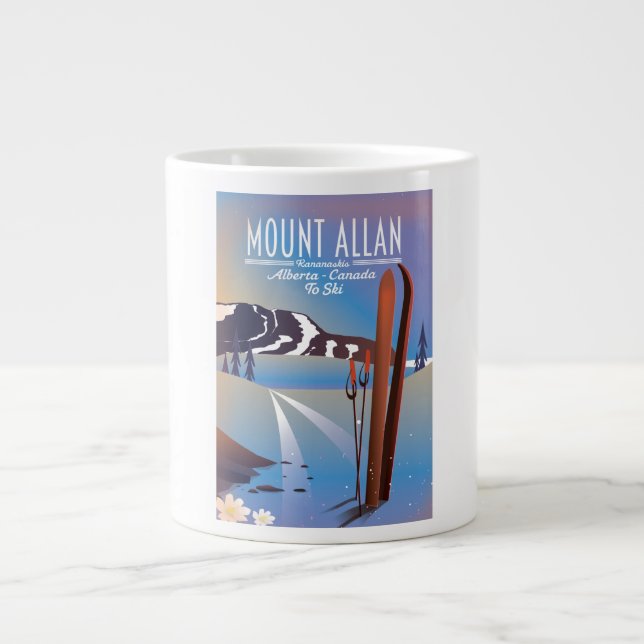Mount Allan, Kananaskis, Alberta, Canada ski Large Coffee Mug (Front)
