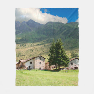 Mount alps villagealps, beauty, building, country, fleece blanket