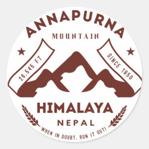 Mount Annapurna Nepal Classic Round Sticker