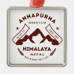 Mount Annapurna Nepal Metal Tree Decoration