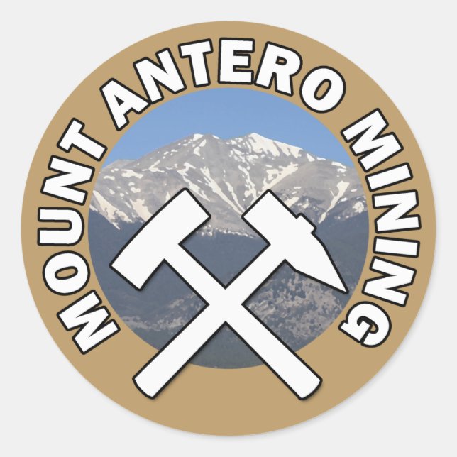Mount Antero Mining Classic Round Sticker (Front)