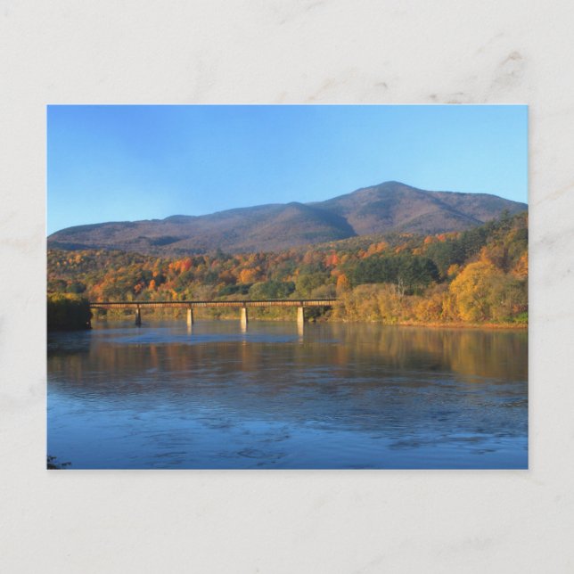 Mount Ascutney and Connecticut River in Autumn Postcard (Front)