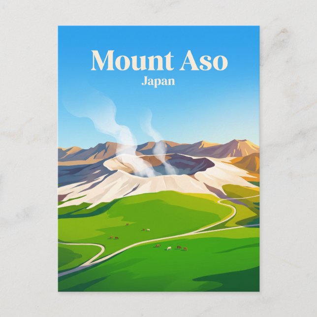 Mount Aso Japan Postcard (Front)