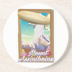 Mount Assiniboine Blimp vacation poster Coaster