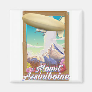 Mount Assiniboine Blimp vacation poster Magnet