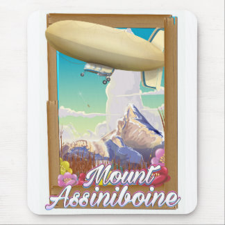 Mount Assiniboine Blimp vacation poster Mouse Pad