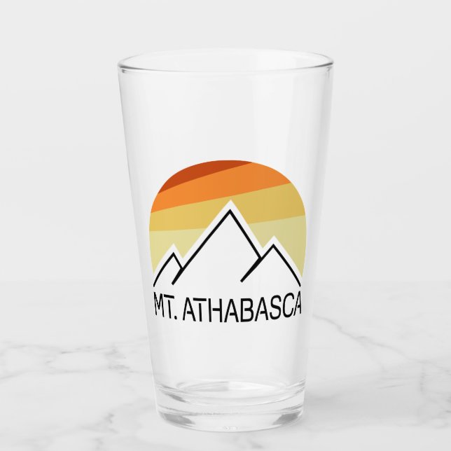 Mount Athabasca Alberta Retro Glass (Front)