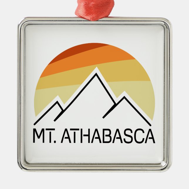 Mount Athabasca Alberta Retro Metal Ornament (Front)