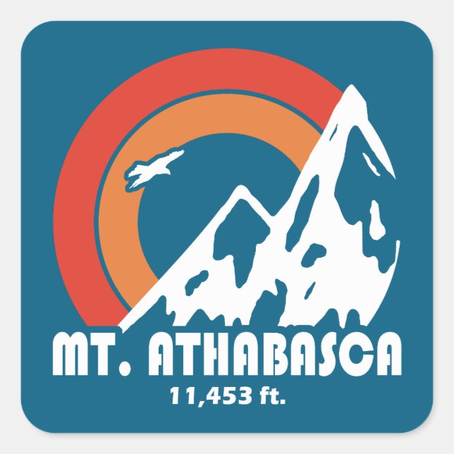 Mount Athabasca Sun Eagle Square Sticker (Front)