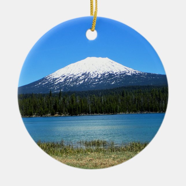 Mount Bachelor, OR Ceramic Ornament (Front)