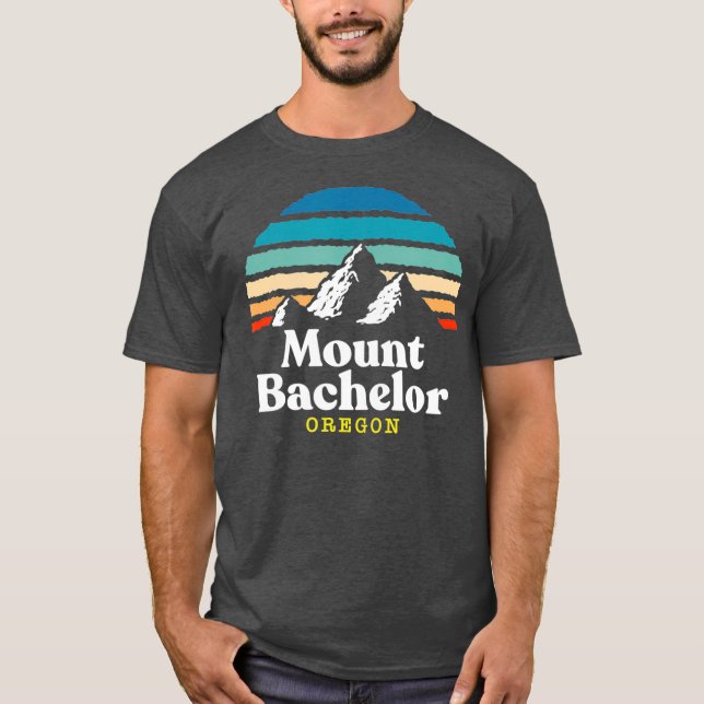 Mount Bachelor Oregon   Ski Resort 1980s Retro T-Shirt (Front)