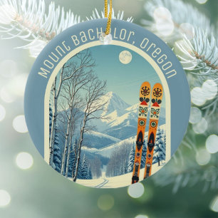 Mount Bachelor Oregon ski souvenir  Ceramic Ornament