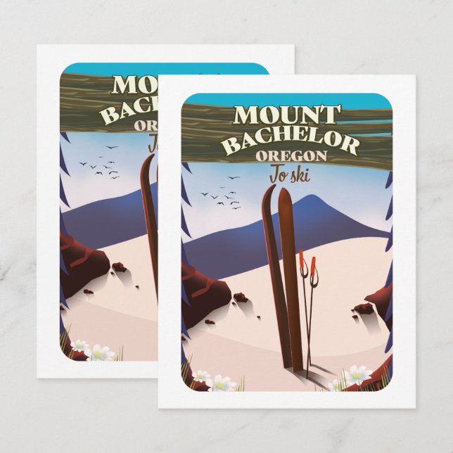 Mount Bachelor Oregon Ski travel poster (Front/Back)