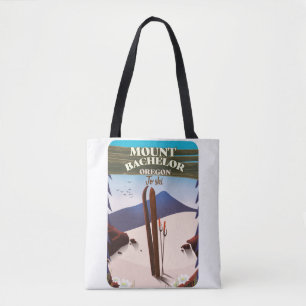 Mount Bachelor Oregon Ski travel poster Two-Tone C Tote Bag