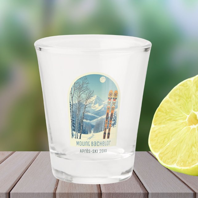 Mount Bachelor Oregon ski vacation Shot glass (Creator Uploaded)