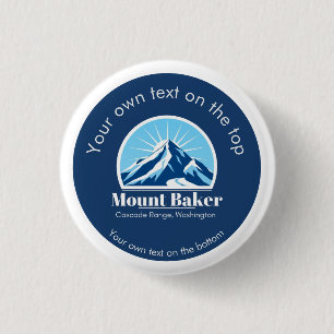 Mount Baker Cascade Washington ski resort 3 Cm Round Badge