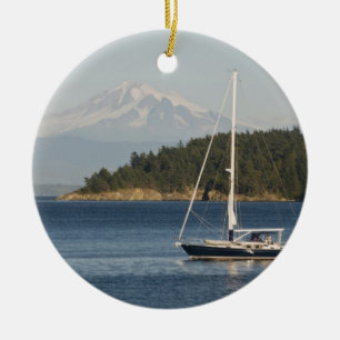 Mount Baker dominates landscape 2 Ceramic Ornament
