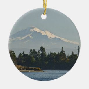 Mount Baker dominates landscape Ceramic Ornament
