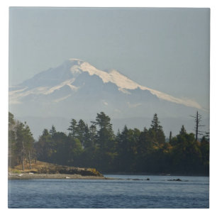Mount Baker dominates landscape Ceramic Tile