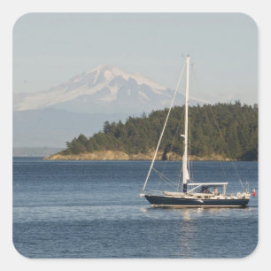 Mount Baker dominates landscape Square Sticker