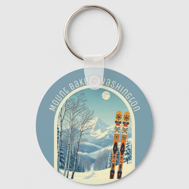Mount Baker Washington Cascades ski souvenir  Key Ring (Front)