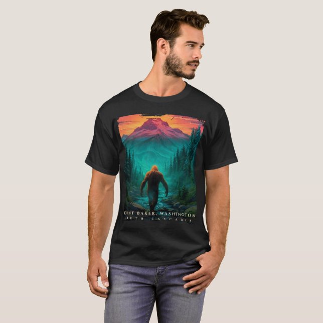 Mount Baker Washington Sasquatch Scenic T-Shirt (Front Full)