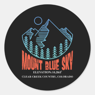 Mount Blue Sky Colorado Ski Mountain Skiing Skier Classic Round Sticker