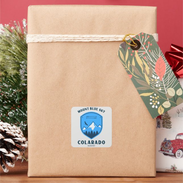 Mount blue sky formally mount evans square sticker (Holiday)