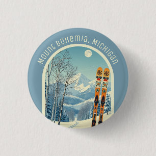 Mount Bohemia Michigan ski souvenir  3 Cm Round Badge