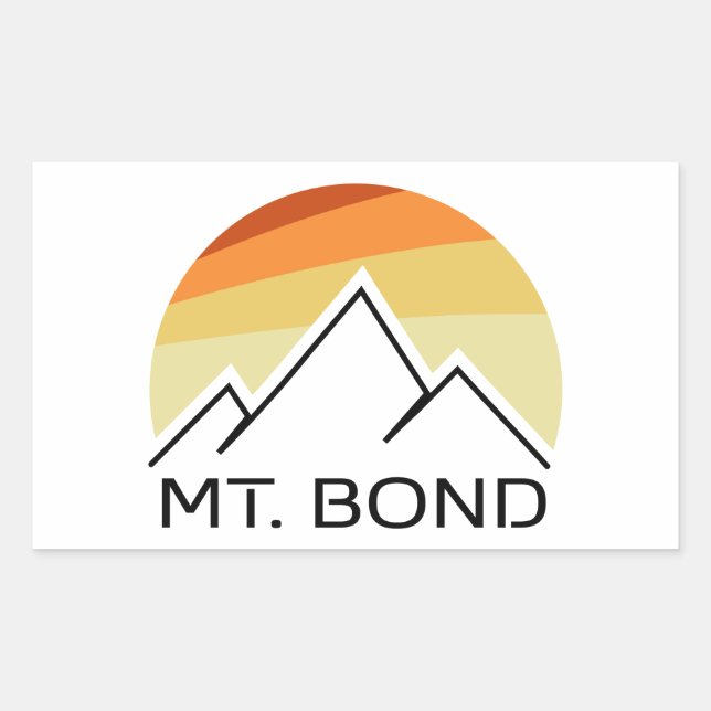 Mount Bond New Hampshire Retro Rectangular Sticker (Front)