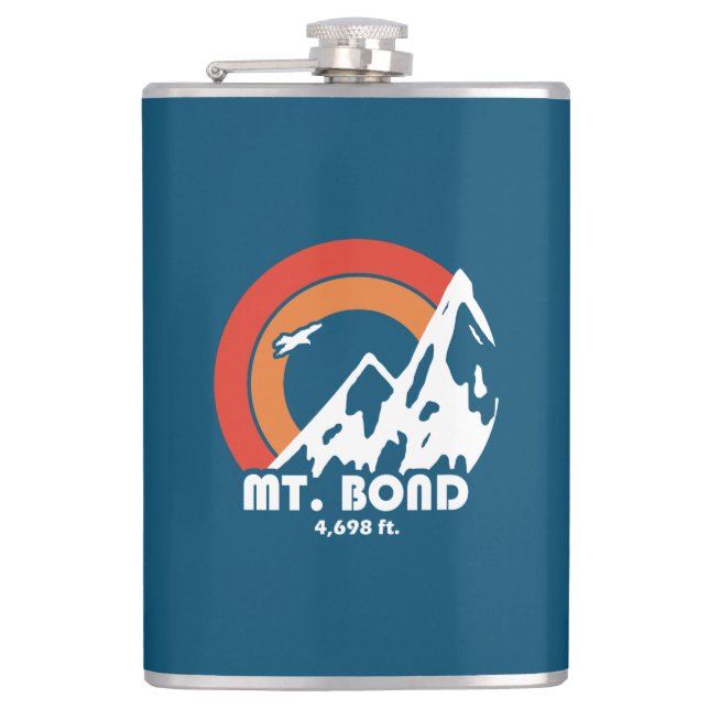 Mount Bond New Hampshire Sun Eagle Hip Flask (Front)