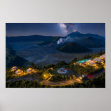 Mount Bromo Aerial Night Volcano Luxury Wall Art