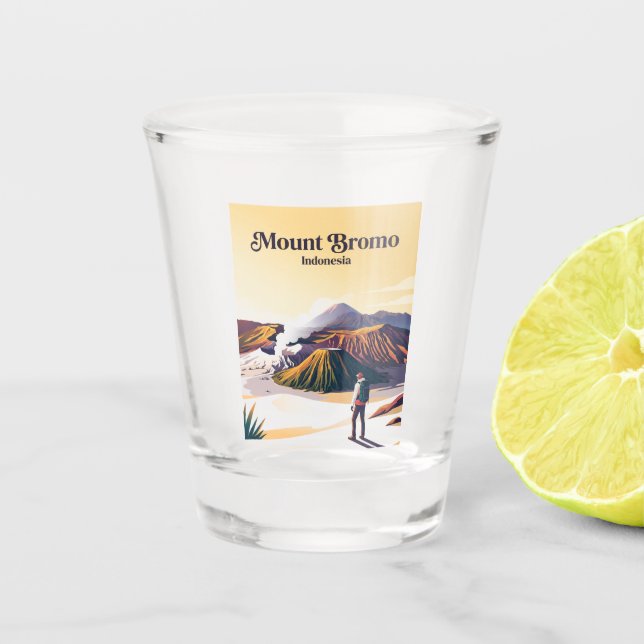 Mount Bromo Indonesia Shot Glass (Front)