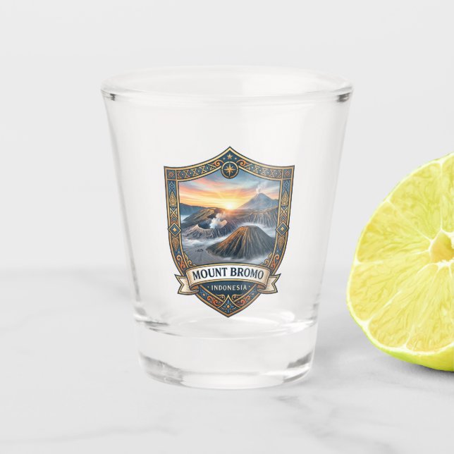 Mount Bromo Indonesia Shot Glass (Front)
