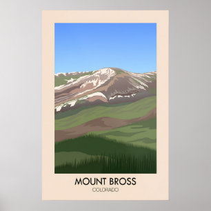 Mount Bross Colorado USA Travel Poster