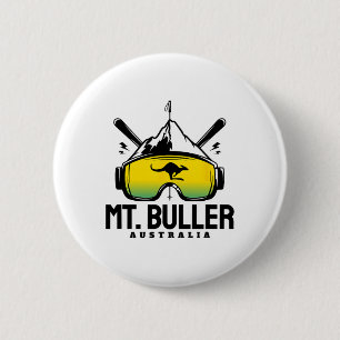 Mount Buller Australia Ski Retro Skiing 6 Cm Round Badge