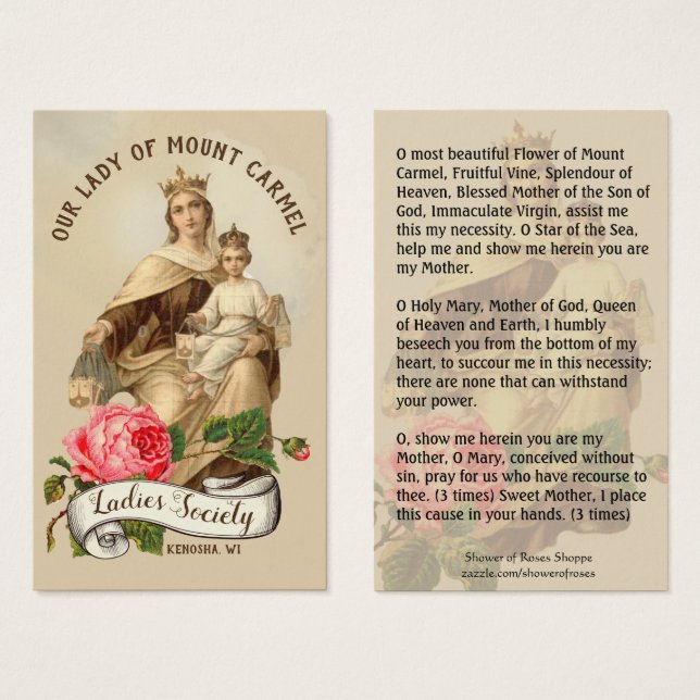 Mount Carmel Jesus Scapular Religious Prayer (Front & Back)